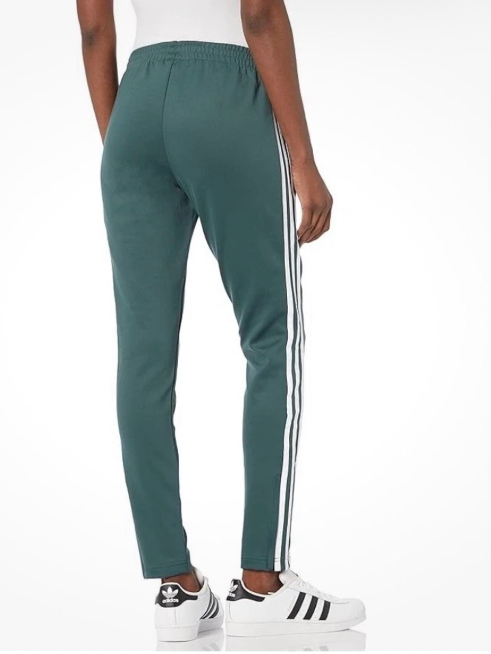 adidas Superstar Original Green Track Pants with White Side Stripes - Picture 2 of 13